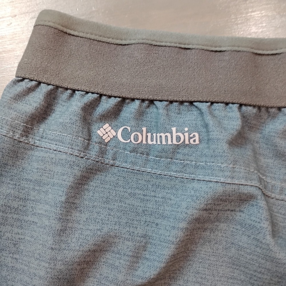 Columbia Shorts Men's Large Green Gray Performance Gear Outdoor Hiking Stretch - Picture 8 of 10